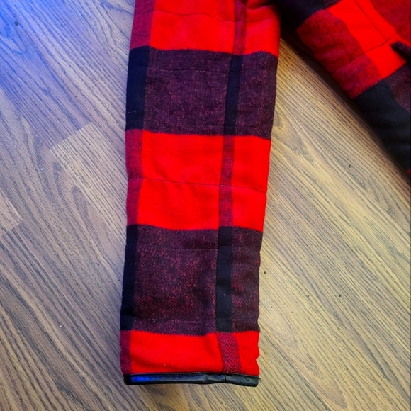 Tribal Reversible Red & Black Fleece Buffalo Plaid Denim Jacket M A26 - Picture 4 of 14